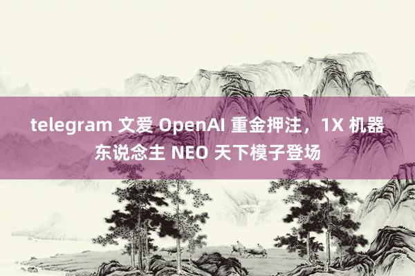 telegram 文爱 OpenAI 重金押注，1X 机器东说念主 NEO 天下模子登场