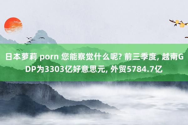日本萝莉 porn 您能察觉什么呢? 前三季度， 越南GDP为3303亿好意思元， 外贸5784.7亿